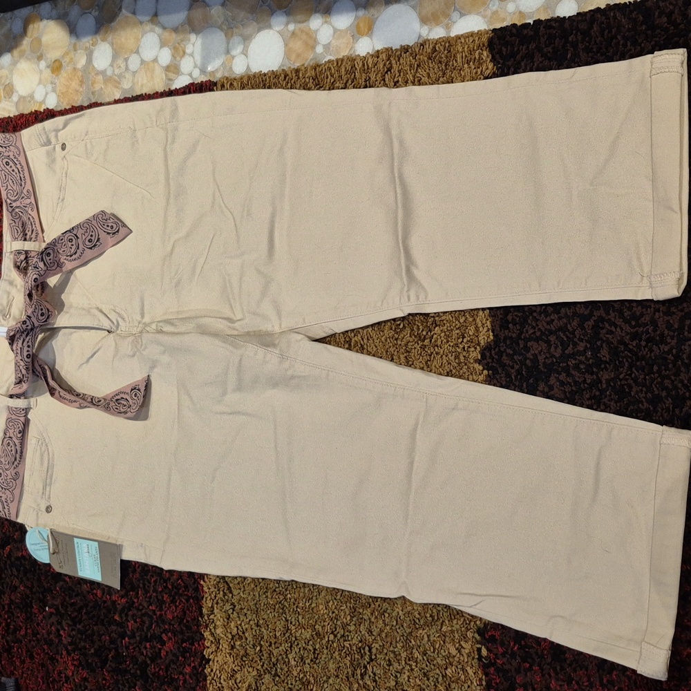 Sz 16 Santana Jeans straight leg Capri style classic Fit Pants With Stylish Belt